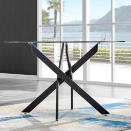 Furniturebox Arona Solara 6 Seater Round Dining Set Black and Grey - Wilko - thumbnail 3