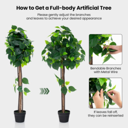 Costway Hydrangea Tree Artificial Plant In Pot 3.7ft - Size: 120 x 23 x 23cm - Green - Wilko - thumbnail 7