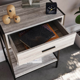 Home Vida Brooklyn Single Drawer Grey Industrial Console Table - Size: 34 x 50 x 74cm - Wilko - thumbnail 5