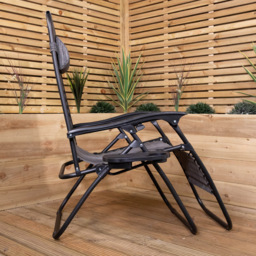 Samuel Alexander Set of 2 Mixed Grey Zero Gravity Garden Relaxer Chair - Size: 135 x 53 x 89cm - Wilko - thumbnail 6