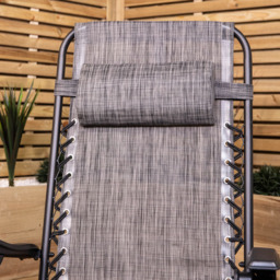 Samuel Alexander Set of 2 Mixed Grey Zero Gravity Garden Relaxer Chair - Size: 135 x 53 x 89cm - Wilko - thumbnail 3