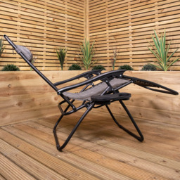 Samuel Alexander Set of 2 Mixed Grey Zero Gravity Garden Relaxer Chair - Size: 135 x 53 x 89cm - Wilko - thumbnail 5