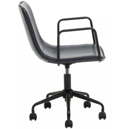 Premier Housewares Branson Grey Leather Swivel Office Chair - Size: 48 x 59 x 91cm - Interiors by Premier - Wilko - thumbnail 5
