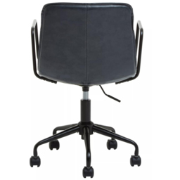 Premier Housewares Branson Grey Leather Swivel Office Chair - Size: 48 x 59 x 91cm - Interiors by Premier - Wilko - thumbnail 6