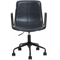 Premier Housewares Branson Grey Leather Swivel Office Chair - Size: 48 x 59 x 91cm - Interiors by Premier - Wilko - thumbnail 4