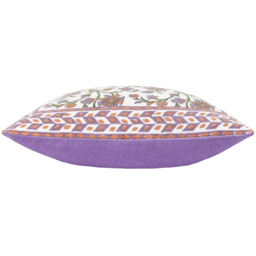 Paoletti Mentera Lilac Coral Floral Velvet Cushion - Size: 50 x 50 cm - Multi - Wilko - thumbnail 5