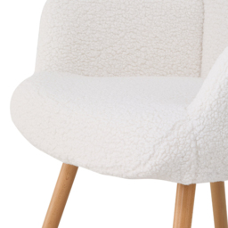 Living and Home White Sherpa Fleece Upholstered Leisure Chair - Size: Single - Wilko - thumbnail 6