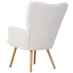 Living and Home White Sherpa Fleece Upholstered Leisure Chair - Size: Single - Wilko - thumbnail 4