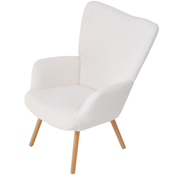 Living and Home White Sherpa Fleece Upholstered Leisure Chair - Size: Single - Wilko - thumbnail 5
