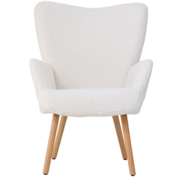 Living and Home White Sherpa Fleece Upholstered Leisure Chair - Size: Single - Wilko - thumbnail 3