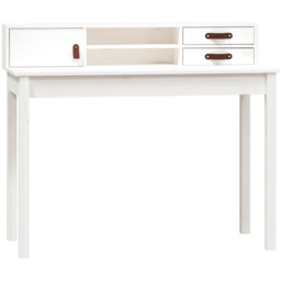 vidaXL Single Door 2 Drawer Single Shelf Office Desk White - Size: 93 x 110 x 50cm - Wilko - thumbnail 3