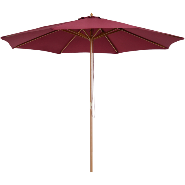 Outsunny Wine Red Fir Wooden Parasol 3m - Wilko - image 1