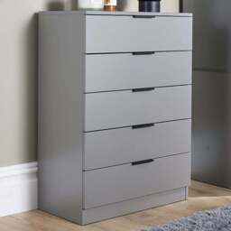 Home Source Phoenix 5 Drawer Grey Chest of Drawer - Wilko