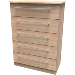 Crowndale Sherwood 5 Drawer Bardolino Oak Chest of Drawers - Brown - Wilko - thumbnail 5