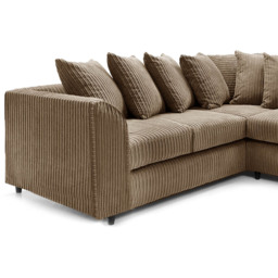 Luxor 5 Seater Coffee Jumbo Cord Scatter Back L Shaped Corner Sofa Set - Cream - Wilko - thumbnail 4