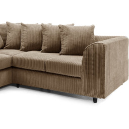Luxor 5 Seater Coffee Jumbo Cord Scatter Back L Shaped Corner Sofa Set - Cream - Wilko - thumbnail 5