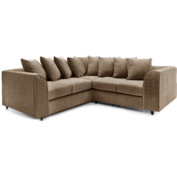 Luxor 5 Seater Coffee Jumbo Cord Scatter Back L Shaped Corner Sofa Set - Cream - Wilko - thumbnail 3