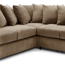 Luxor 5 Seater Coffee Jumbo Cord Scatter Back L Shaped Corner Sofa Set - Cream - Wilko - thumbnail 6