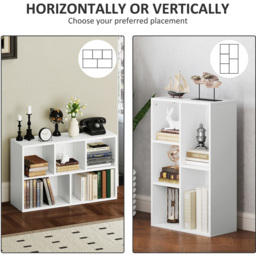 HOMCOM 5 Shelf White Bookshelf - Size: 80 x 24 x 50cm - Wilko - thumbnail 6