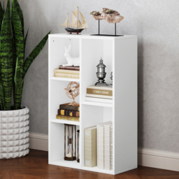 HOMCOM 5 Shelf White Bookshelf - Size: 80 x 24 x 50cm - Wilko - thumbnail 4