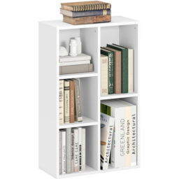 HOMCOM 5 Shelf White Bookshelf - Size: 80 x 24 x 50cm - Wilko - thumbnail 3