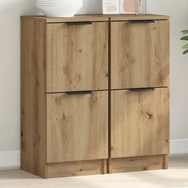 vidaXL 2 Door Artisan Oak Sideboard Set of 2 - Size: 70 x 30 x 30cm - Brown - Wilko - image 1