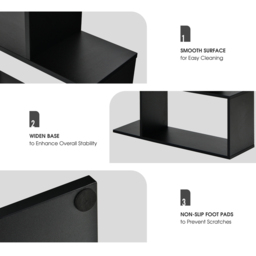 Costway 6 Shelf Black S Shaped Wooden Industrial Bookshelf - Wilko - thumbnail 5