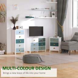Portland Slim 5 Drawer Multicolour Chest of Drawers - Wilko - thumbnail 7
