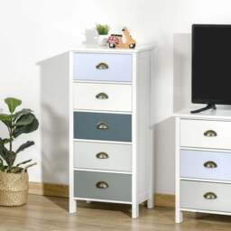 Portland Slim 5 Drawer Multicolour Chest of Drawers - Wilko - thumbnail 6