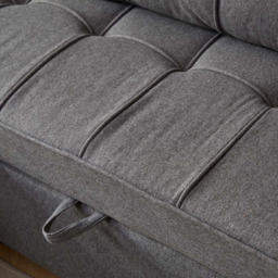 Furniture Online Hudson 3 Seater Grey Linen Sofa Bed with Cupholders - Wilko - thumbnail 7
