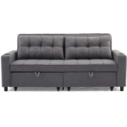 Furniture Online Hudson 3 Seater Grey Linen Sofa Bed with Cupholders - Wilko - thumbnail 4