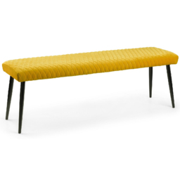 Julian Bowen Berwick 6 Seater Rectangular Dining Set with Low Bench Mustard - Yellow - Wilko - thumbnail 6