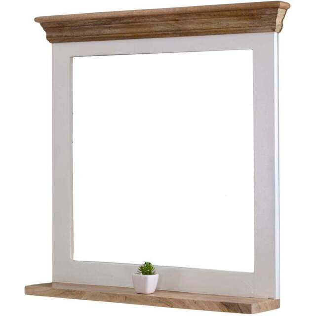 Brooklyn Alfie Single Shelf Solid Mango Wood Mirror Frame - Brown - Wilko - image 1