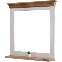 Brooklyn Alfie Single Shelf Solid Mango Wood Mirror Frame - Brown - Wilko