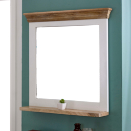Brooklyn Alfie Single Shelf Solid Mango Wood Mirror Frame - Brown - Wilko - thumbnail 3