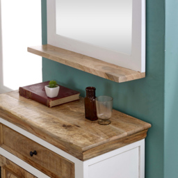 Brooklyn Alfie Single Shelf Solid Mango Wood Mirror Frame - Brown - Wilko - thumbnail 4