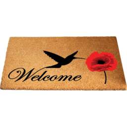 Coco & Coir Poppy Nectar Coir Door Mat 45 x 75cm - n/a - Coco & Coir ® - Wilko