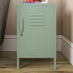 Dorel Mission District Pastel Green Metal Locker End Table - Size: 69 x 38 x 40cm - Pale Green - Wilko - thumbnail 1