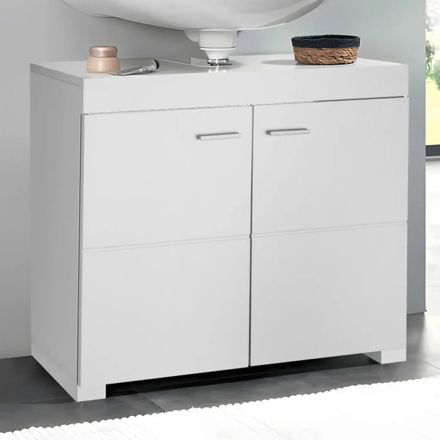 Tectake Idris 2 Door White Bathroom Cabinet - Size: 56 x 60 x 35cm - Wilko - image 1