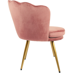 Flora Petal Back Accent Tub Chair Velvet Upholstery - Dusty Pink - Size: Single - Genesis - Wilko - thumbnail 5