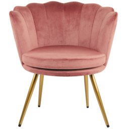 Flora Petal Back Accent Tub Chair Velvet Upholstery - Dusty Pink - Size: Single - Genesis - Wilko - thumbnail 4