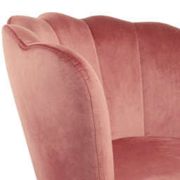 Flora Petal Back Accent Tub Chair Velvet Upholstery - Dusty Pink - Size: Single - Genesis - Wilko - thumbnail 7
