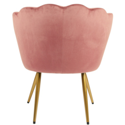 Flora Petal Back Accent Tub Chair Velvet Upholstery - Dusty Pink - Size: Single - Genesis - Wilko - thumbnail 6