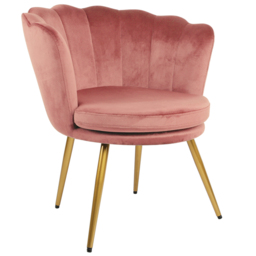 Flora Petal Back Accent Tub Chair Velvet Upholstery - Dusty Pink - Size: Single - Genesis - Wilko - thumbnail 3