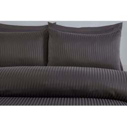 Pimlico Satin Stripe Duvet Set - Charcoal/Superking - Size: Super King - Wilko - thumbnail 4