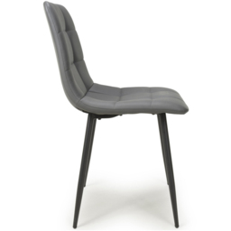 Madison Set of 4 Leather Effect Grey Dining Chairs - Size: Set of 2 - Shankar - Wilko - thumbnail 5