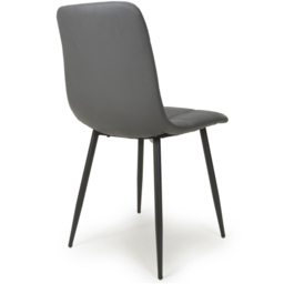 Madison Set of 4 Leather Effect Grey Dining Chairs - Size: Set of 2 - Shankar - Wilko - thumbnail 6