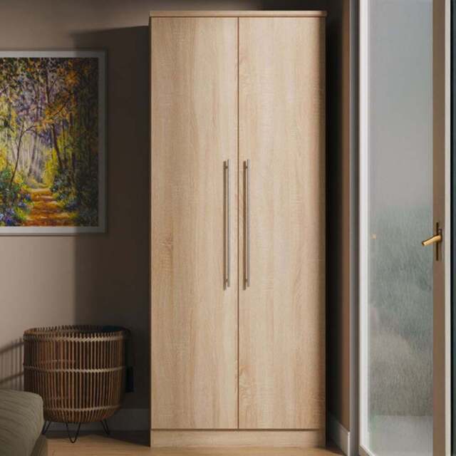 Crowndale Sherwood 2 Door Bardolino Oak Double Wardrobe - Brown - Wilko - image 1