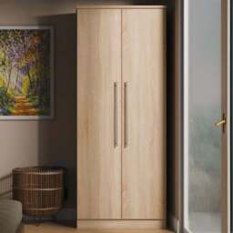 Crowndale Sherwood 2 Door Bardolino Oak Double Wardrobe - Brown - Wilko - thumbnail 1