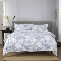 The Lyndon Company 2021 Toile De Jouy King Size Blue 200 Thread Count Duvet Cover - Wilko - thumbnail 1
